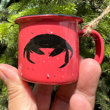 Load image into Gallery viewer, Crabby - Mini Enamel Campfire Espresso Mugs or Ornaments 3oz
