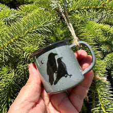 Load image into Gallery viewer, Celestial Raven - Mini Enamel Campfire Espresso Mugs or Ornaments 3oz
