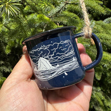 Load image into Gallery viewer, Haystack - Mini Enamel Campfire Espresso Mugs or Ornaments 3oz
