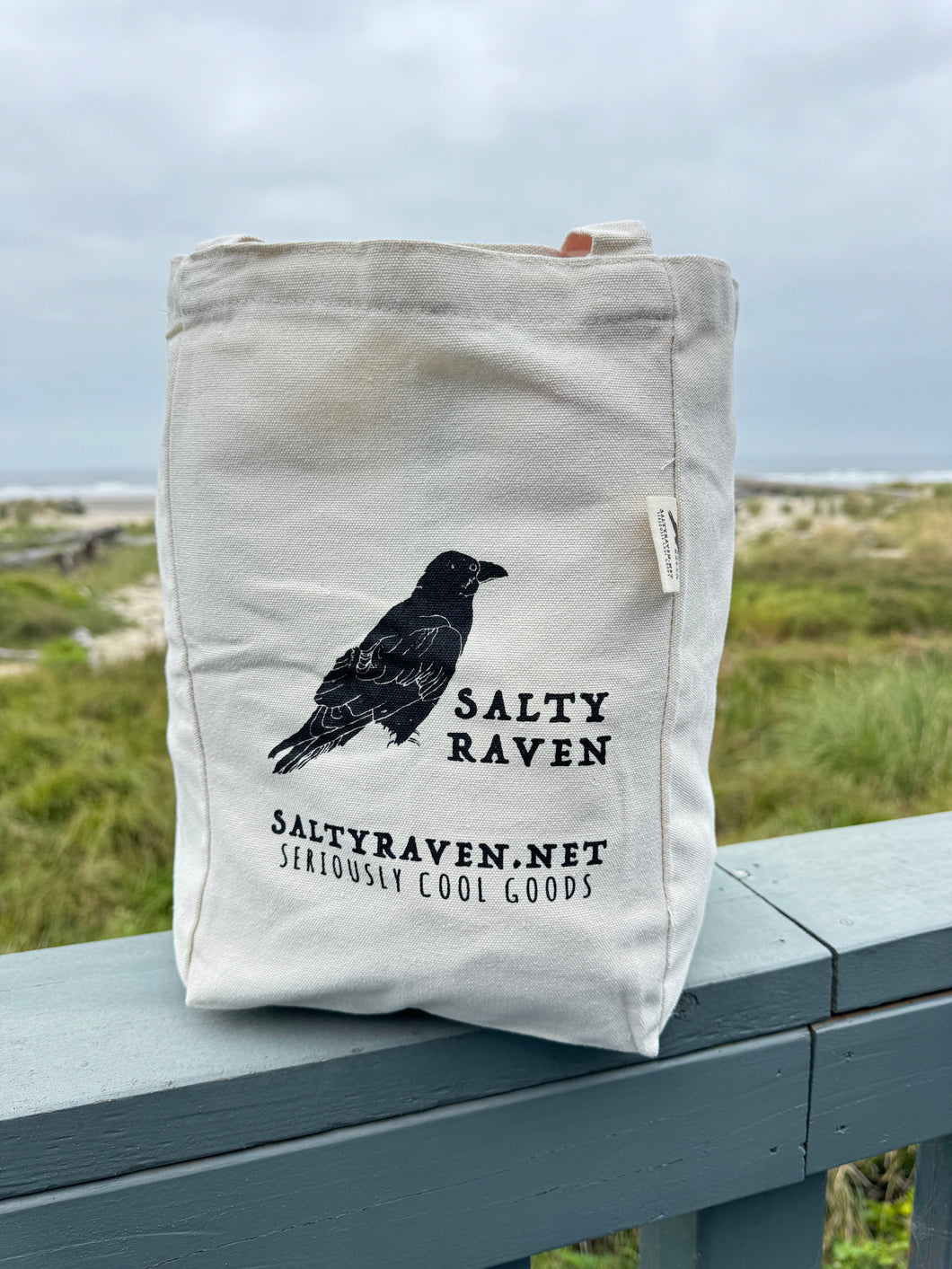 Salty Raven Canvas Tote Bag