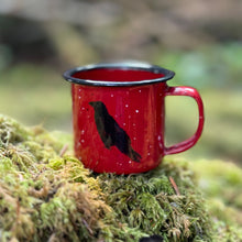 Load image into Gallery viewer, Perched Raven - Mini Enamel Campfire Espresso Mugs or Ornaments 3oz
