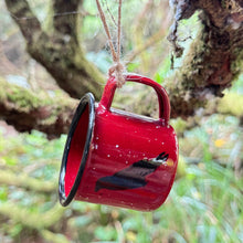 Load image into Gallery viewer, Perched Raven - Mini Enamel Campfire Espresso Mugs or Ornaments 3oz
