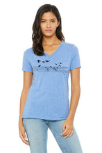 Load image into Gallery viewer, Seagull Beach *Limited Edition* V-Neck Tee - Women&#39;s Blue Tri-Blend

