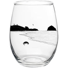 Load image into Gallery viewer, Crabby Beach Stemless Wine Glass
