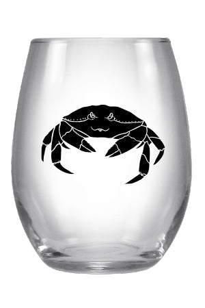 Crabby Stemless Wine Glass