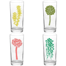 Load image into Gallery viewer, 4 Pack Boxed Set Succulent Garden Color Tall Collins Glasses
