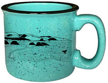 Load image into Gallery viewer, Whale&#39;s Tail Ocean Aqua Ceramic Campfire Mug
